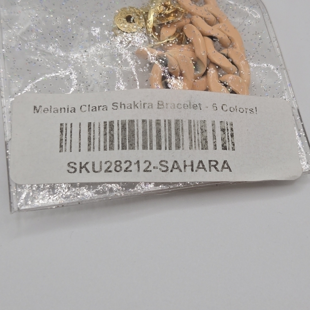 Melania Clara Shakira Chunky Enamel Chain Bracelet Peachy Tan — image 3 of 4
